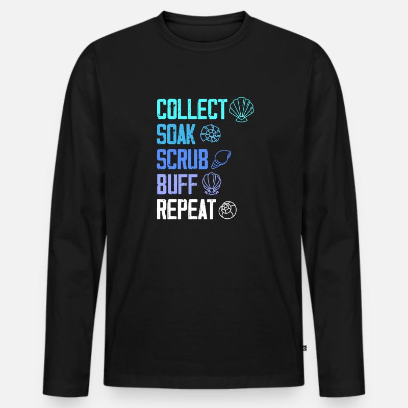 collect soak scrub repeat Design - Männer Premium Bio Langarmshirt - Schwarz