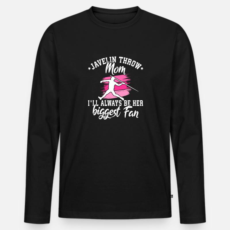 Speerwurfstrecker Leichtathletik Speerwerfer - Männer Premium Bio Langarmshirt - Schwarz
