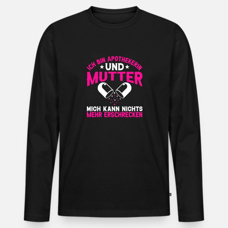 Mutter Apothekerin Geschenk - Männer Premium Bio Langarmshirt - Schwarz