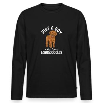 Labradoodle Dog - Men's Premium Organic Long Sleeve Shirt - black - Front - Nico (187cm)