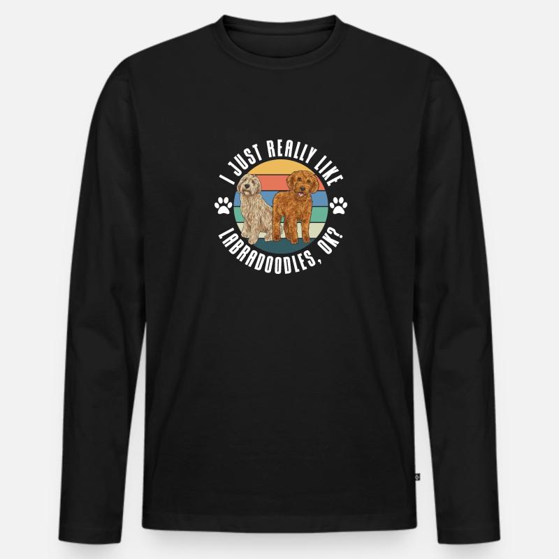 Labradoodle Hund - Männer Premium Bio Langarmshirt - Schwarz