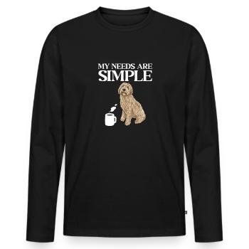Labradoodle Dog - Men's Premium Organic Long Sleeve Shirt - black - Front - Nico (187cm)