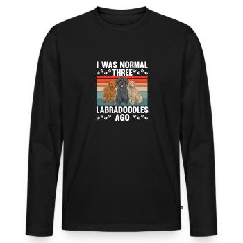Labradoodle Hund - Männer Premium Bio Langarmshirt - Schwarz - Vorne - Nico (187cm)