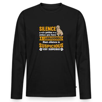 Labradoodle Dog - Men's Premium Organic Long Sleeve Shirt - black - Front - Nico (187cm)