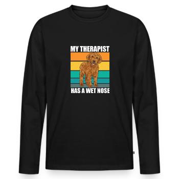Labradoodle Dog - Men's Premium Organic Long Sleeve Shirt - black - Front - Nico (187cm)