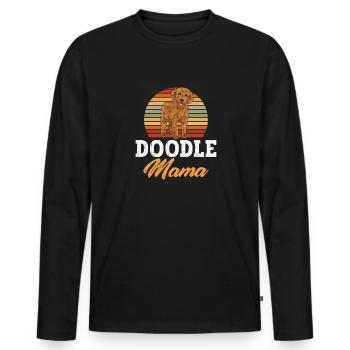 Labradoodle Dog - Men's Premium Organic Long Sleeve Shirt - black - Front - Nico (187cm)