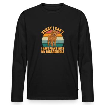 Labradoodle Dog - Men's Premium Organic Long Sleeve Shirt - black - Front - Nico (187cm)