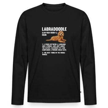Labradoodle Dog - Men's Premium Organic Long Sleeve Shirt - black - Front - Nico (187cm)