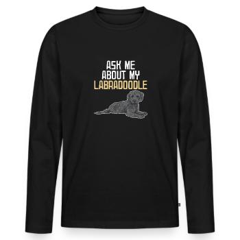 Labradoodle Hund - Männer Premium Bio Langarmshirt - Schwarz - Vorne - Nico (187cm)