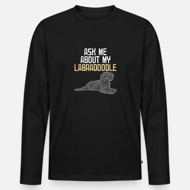Labradoodle Hund - Männer Premium Bio Langarmshirt - Schwarz