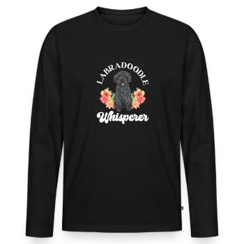 Labradoodle Dog - Men's Premium Organic Long Sleeve Shirt - black - Front - Nico (187cm)