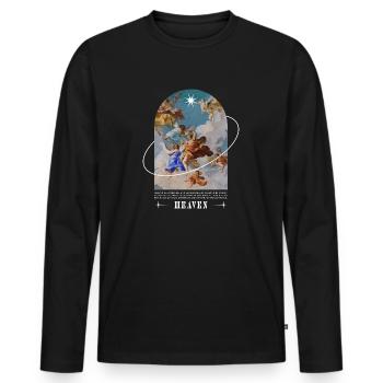 Heaven - Männer Premium Bio Langarmshirt - Schwarz - Vorne - Nico (187cm)