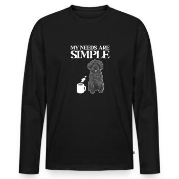 Labradoodle Chien - T-shirt manches longues Premium bio Homme - noir - Devant - Nico (187cm)