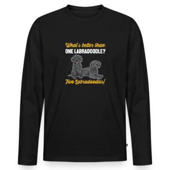 Labradoodle Dog - Men's Premium Organic Long Sleeve Shirt - black - Front - Nico (187cm)