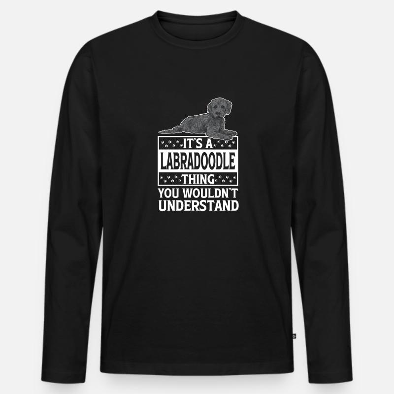 Labradoodle Hund - Männer Premium Bio Langarmshirt - Schwarz