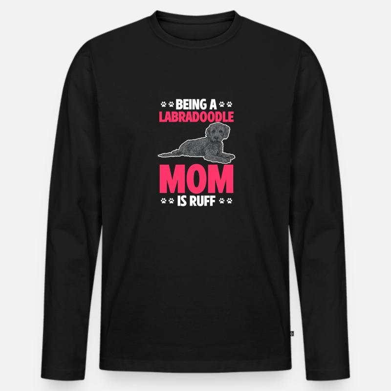 Labradoodle Hund - Männer Premium Bio Langarmshirt - Schwarz