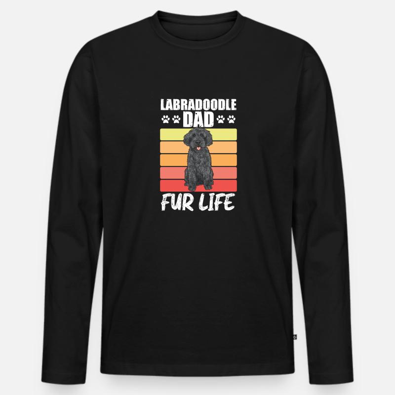 Labradoodle Hund - Männer Premium Bio Langarmshirt - Schwarz