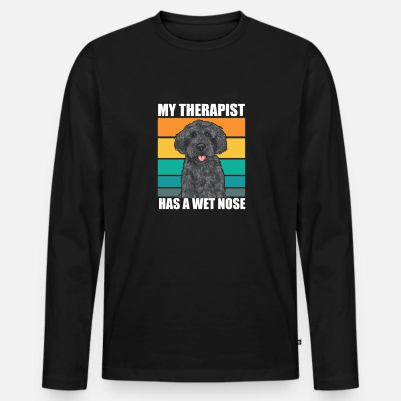 Labradoodle Hund - Männer Premium Bio Langarmshirt - Schwarz