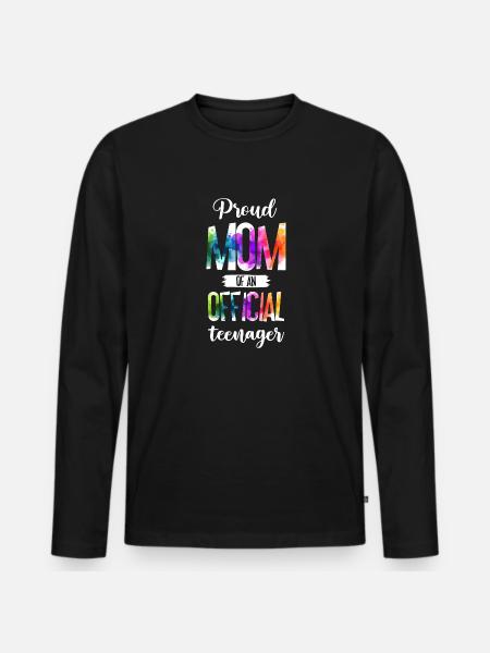 Stolze Mutter Eines Offiziellen Teenagers 13. - Männer Premium Bio Langarmshirt - Schwarz