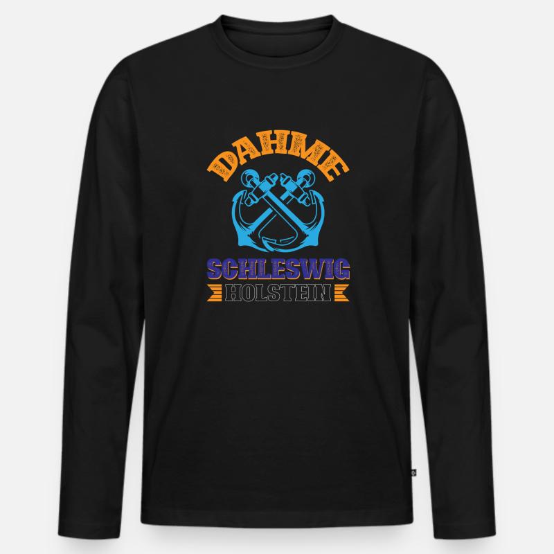 Dahme Schleswig-holstein - Männer Premium Bio Langarmshirt - Schwarz