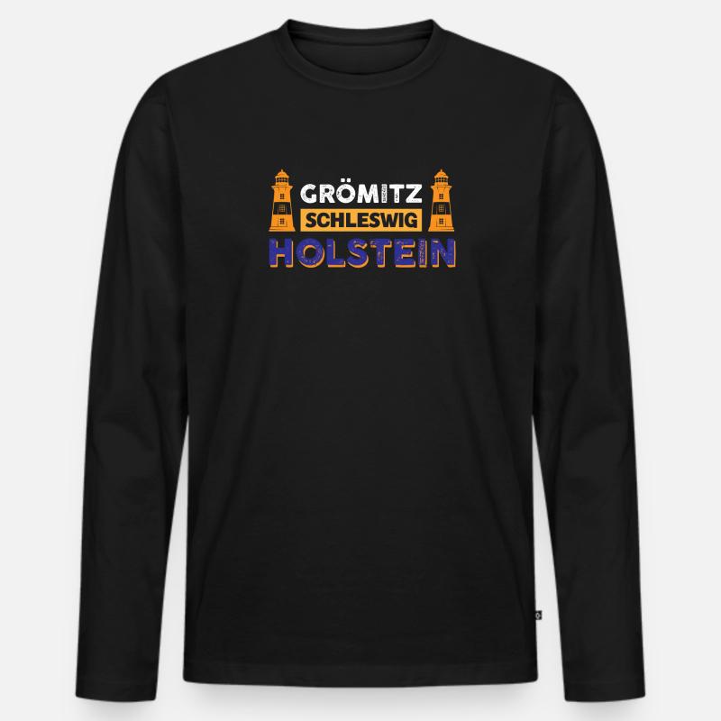 Grömitz Schleswig-holstein - Männer Premium Bio Langarmshirt - Schwarz