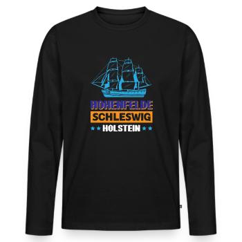 Hohenfelde Schleswig-holstein - T-shirt manches longues Premium bio Homme - noir - Devant - Nico (187cm)
