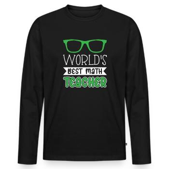 Le meilleur professeur de mathématiques au monde - T-shirt manches longues Premium bio Homme - noir - Devant - Nico (187cm)