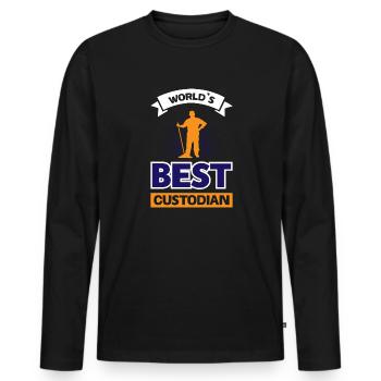 Meilleur gardien du monde - T-shirt manches longues Premium bio Homme - noir - Devant - Nico (187cm)