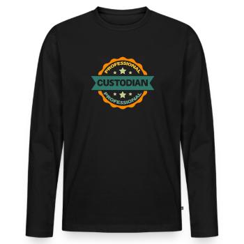 Gardien professionnel - T-shirt manches longues Premium bio Homme - noir - Devant - Nico (187cm)