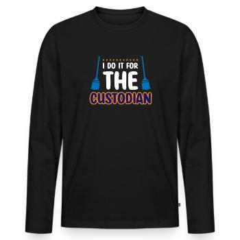 Je le fais pour le gardien - T-shirt manches longues Premium bio Homme - noir - Devant - Nico (187cm)
