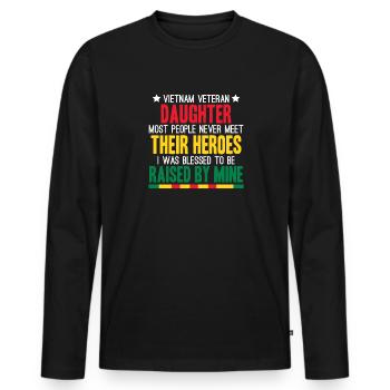 Proud daughter of a Vietnam veteran - Men's Premium Organic Long Sleeve Shirt - black - Front - Nico (187cm)