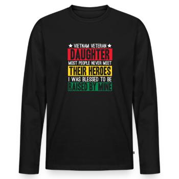 Proud daughter of a Vietnam veteran - Men's Premium Organic Long Sleeve Shirt - black - Front - Nico (187cm)
