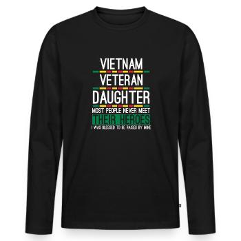Proud daughter of a Vietnam veteran - Men's Premium Organic Long Sleeve Shirt - black - Front - Nico (187cm)