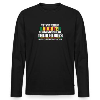 Proud daughter of a Vietnam veteran - Men's Premium Organic Long Sleeve Shirt - black - Front - Nico (187cm)