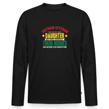 Proud daughter of a Vietnam veteran - Men's Premium Organic Long Sleeve Shirt - black - Front - Nico (187cm)