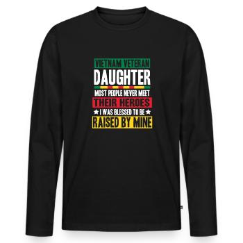 Proud daughter of a Vietnam veteran - Men's Premium Organic Long Sleeve Shirt - black - Front - Nico (187cm)