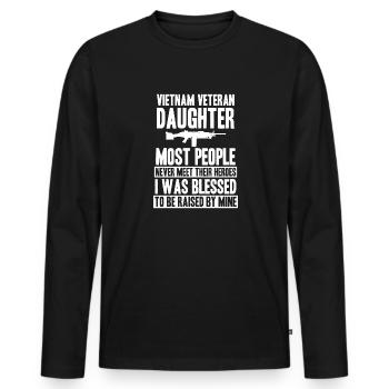 Proud daughter of a Vietnam veteran - Men's Premium Organic Long Sleeve Shirt - black - Front - Nico (187cm)
