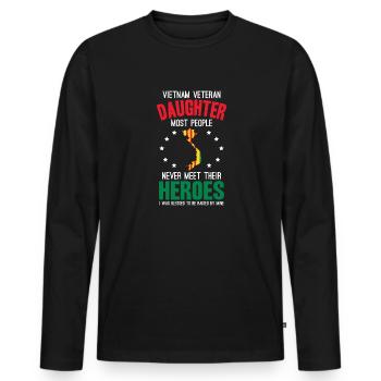 Stolze Tochter Eines Vietnam-veteranen - Männer Premium Bio Langarmshirt - Schwarz - Vorne - Nico (187cm)