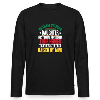 Proud daughter of a Vietnam veteran - Men's Premium Organic Long Sleeve Shirt - black - Front - Nico (187cm)