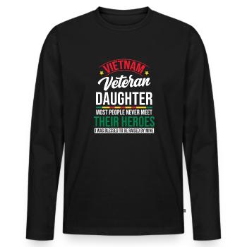 Proud daughter of a Vietnam veteran - Men's Premium Organic Long Sleeve Shirt - black - Front - Nico (187cm)