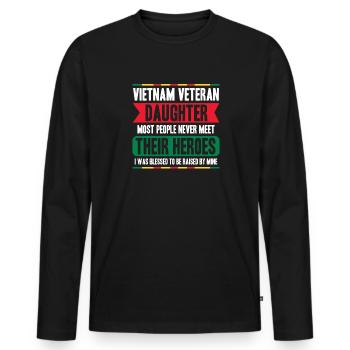 Proud daughter of a Vietnam veteran - Men's Premium Organic Long Sleeve Shirt - black - Front - Nico (187cm)