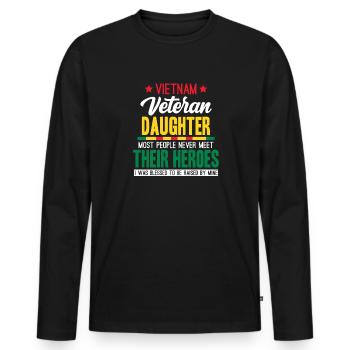 Proud daughter of a Vietnam veteran - Men's Premium Organic Long Sleeve Shirt - black - Front - Nico (187cm)
