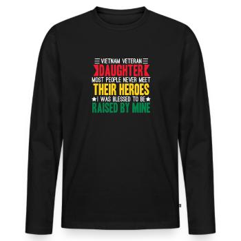 Proud daughter of a Vietnam veteran - Men's Premium Organic Long Sleeve Shirt - black - Front - Nico (187cm)