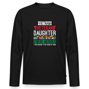 Proud daughter of a Vietnam veteran - Men's Premium Organic Long Sleeve Shirt - black - Front - Nico (187cm)