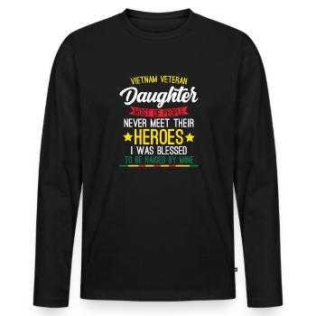 Proud daughter of a Vietnam veteran - Men's Premium Organic Long Sleeve Shirt - black - Front - Nico (187cm)