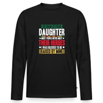 Stolze Tochter Eines Vietnam-veteranen - Männer Premium Bio Langarmshirt - Schwarz - Vorne - Nico (187cm)