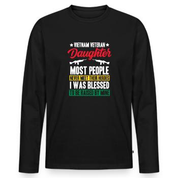 Proud daughter of a Vietnam veteran - Men's Premium Organic Long Sleeve Shirt - black - Front - Nico (187cm)