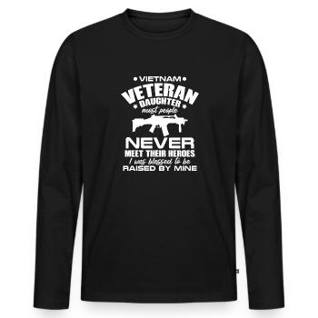 Proud daughter of a Vietnam veteran - Men's Premium Organic Long Sleeve Shirt - black - Front - Nico (187cm)