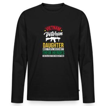 Proud daughter of a Vietnam veteran - Men's Premium Organic Long Sleeve Shirt - black - Front - Nico (187cm)