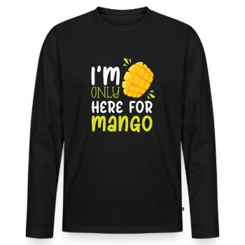 I'm Only Here For Mango - Men's Premium Organic Long Sleeve Shirt - black - Front - Nico (187cm)